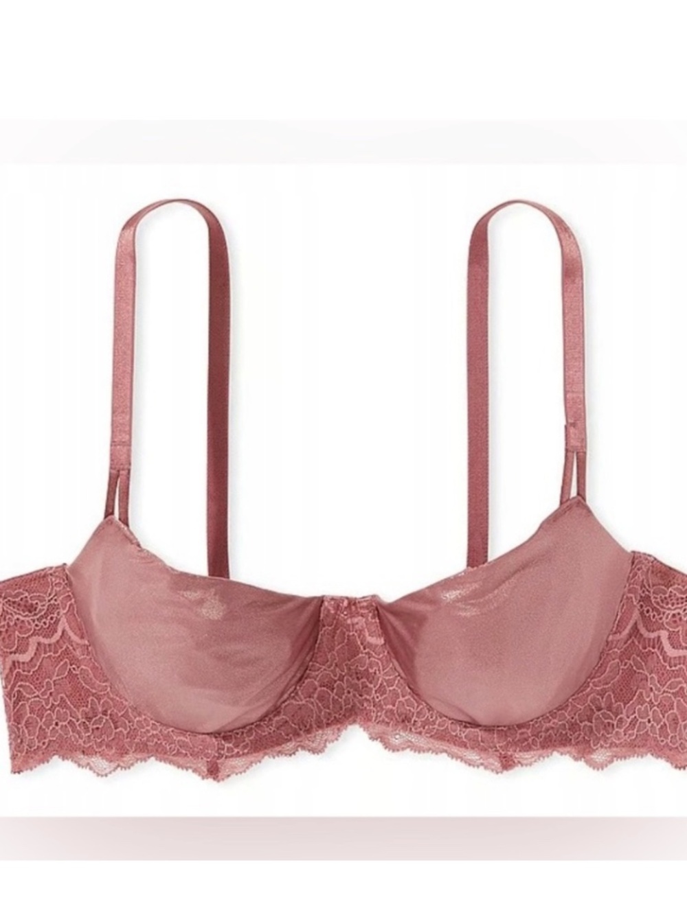NWT Victoria's Secret Dream Angels Unlined Push Up Bra Rosewood Shimmer Size 34D
